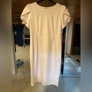 Calvin Klein soft pink short sleeve midi dress